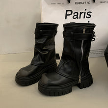 Load image into Gallery viewer, Retro Slimming Versatile Pleated Boots Platform