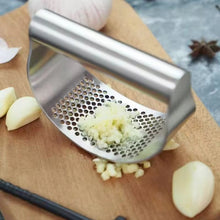 Load image into Gallery viewer, Multi-function Manual Garlic Press Stainless Steel Garlic Presse Curved Garlic Grinding Slicer Chopper Home Cooking Gadgets Tool