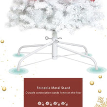 Load image into Gallery viewer, 6FT Hinged Fir Artificial Fir Bent Top Christmas Tree, Xmas Tree Bendable Santa Hat Style Christmas Tree Holiday Decoration,1250 Branch Tips, 300 LED Lights X-mas