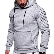 Load image into Gallery viewer, Men's Hoodie Striped Pleated Raglan Sleeve Hoodie