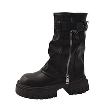 Load image into Gallery viewer, Retro Slimming Versatile Pleated Boots Platform