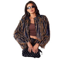 Load image into Gallery viewer, Women's Fur Coat Winter Warm Contrast Color