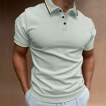 Load image into Gallery viewer, Men's Slim Polo Shirt Rib Striped T-shirt Top