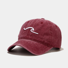 Load image into Gallery viewer, Hat Women's Washed Old Three-dimensional Wave Embroidery
