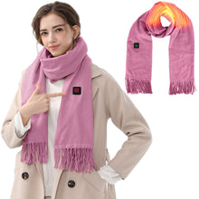 Load image into Gallery viewer, 1Pc Electric Heated Winter Scarf USB Heating Neck Wrap Unisex Heated Neck Shawl Soft Warm Scarves 3 Heating Modes For Outdoor Cycling Skiing Skating