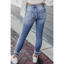 Cargar imagen en el visor de la galería, Pantalones pitillo desgastados con dobladillo deshilachado de moda Shiying Spring Four Seasons