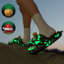Load image into Gallery viewer, Halloween And Christmas Shoes Ins Luminous Shark Slippers Couple Men Women House Shoes Non-slip Bathroom Slippers Home