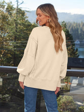 Load image into Gallery viewer, Slit Round Neck Long Sleeve Sweatshirt