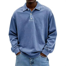 Load image into Gallery viewer, Fall Men's Long Sleeve Polo Shirts Casual Breathable Comfortable Tees Shirt Solid High Quality Sweatshirt Male T-Shirt