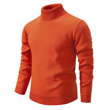Load image into Gallery viewer, Men's Turtleneck Pullover Sweater Fashion Solid Color Fleece Lined Knitted Long-sleeved Top Clothing