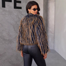 Load image into Gallery viewer, Women's Fur Coat Winter Warm Contrast Color