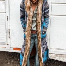 Load image into Gallery viewer, Fur Collar Long Sleeve Floral Print Trench Coat