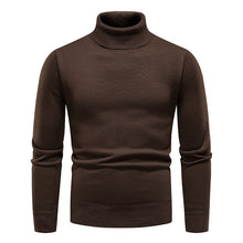 Load image into Gallery viewer, Men's Turtleneck Pullover Sweater Fashion Solid Color Fleece Lined Knitted Long-sleeved Top Clothing