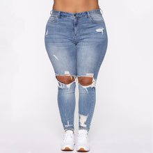 Load image into Gallery viewer, Women Clothes Ripped Plus Size Ladies Denim Pants Jeans