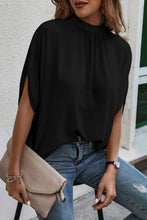 Load image into Gallery viewer, Tie Back Slit Half Sleeve Blouse