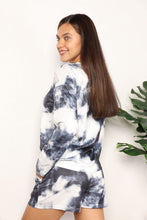 Load image into Gallery viewer, Shiny Tie-Dye Round Neck Top and Shorts Lounge Set