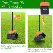 Load image into Gallery viewer, 1Set Pooper Scooper Kit Dog Poop Rake & Swiveling Bin Poop Heavy Duty Pick Up Tool With Extra Long Handle 35 Waste Bags Dispenser