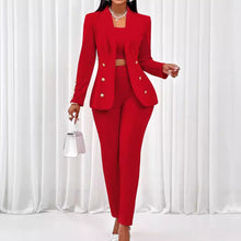 Load image into Gallery viewer, Women's Temu Fall Winter Fashion Long Sleeve Small Suit Outfit Three-piece Suit