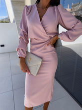 Load image into Gallery viewer, Fashionable Slim-fit V-neck Sheath Dress Women's Clothing