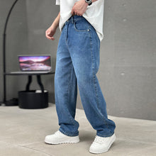 Cargar imagen en el visor de la galería, Fashion Pockets Jeans Men's Wide-leg Straight Trousers Versatile Casual Long Pants Streetwear Clothing