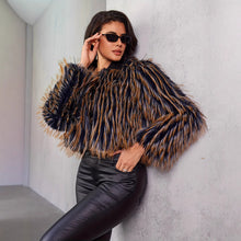 Load image into Gallery viewer, Women's Fur Coat Winter Warm Contrast Color