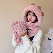 Load image into Gallery viewer, Winter Knitted Wool Scarf Hat Gloves In One Of Three Sets