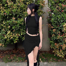 Load image into Gallery viewer, Sleeveless Ruffled Mid-length Dress Set