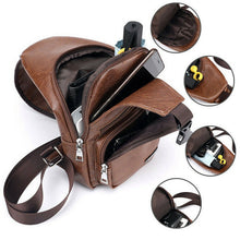 Load image into Gallery viewer, Men Chest Bag PU Shoulder Sling Backpack Pack Travel Sport Cross Body Bags
