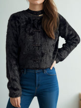 Load image into Gallery viewer, Cutout Knot Button Long Sleeve Cardigan