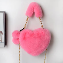 Load image into Gallery viewer, Love Bags Soft Plush Handbags Women Valentine's Day Party Bag