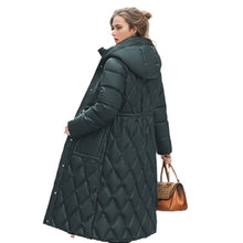 Load image into Gallery viewer, Thick Mid-length Below The Knee Hooded Winter Women's Down Jacket