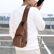 Load image into Gallery viewer, Men Chest Bag PU Shoulder Sling Backpack Pack Travel Sport Cross Body Bags