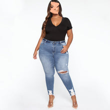 Load image into Gallery viewer, Women Clothes Ripped Plus Size Ladies Denim Pants Jeans
