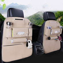 Load image into Gallery viewer, PVC Leather Car Back Seat Storage Bag Multi-Pocket Organizer Backseat and iPad Mini Holder White