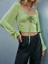 Load image into Gallery viewer, Ruched Cutout Cropped Top