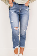 Load image into Gallery viewer, RISEN Simone High Rise Distressed Raw Hem Skinny Jeans