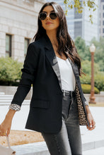 Load image into Gallery viewer, Leopard Lining One-Button Blazer