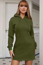 Load image into Gallery viewer, Drawstring Long Sleeve Hooded Dress