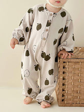 Load image into Gallery viewer, Printed Button Up Dropped Shoulder Jumpsuit