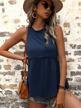 Load image into Gallery viewer, Scalloped Sleeveless Peplum Top