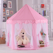 Load image into Gallery viewer, Pink Girls Castle Play Tent Princess Playhouse Children Kids Indoor