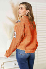 Load image into Gallery viewer, Football Patch Raw Hem Shacket