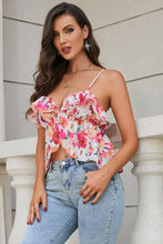 Load image into Gallery viewer, Floral Ruffled Peplum Cami