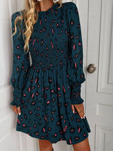 Load image into Gallery viewer, Printed Puff Sleeve Smocked Dress