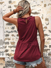 Load image into Gallery viewer, Scalloped Sleeveless Peplum Top