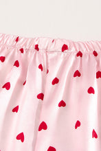Load image into Gallery viewer, Heart Print Lace Trim Cami and Shorts Pajama Set