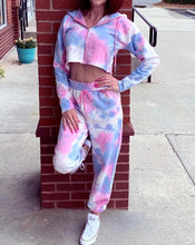 Load image into Gallery viewer, Women Set Tie Dye Long Sleeve Top Shirt And Pants Loose Two Piece