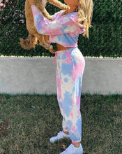 Load image into Gallery viewer, Women Set Tie Dye Long Sleeve Top Shirt And Pants Loose Two Piece