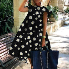 Load image into Gallery viewer, Daisy Polka Dots Print Dress Women V-neck Vintage