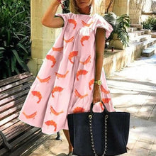 Load image into Gallery viewer, Daisy Polka Dots Print Dress Women V-neck Vintage